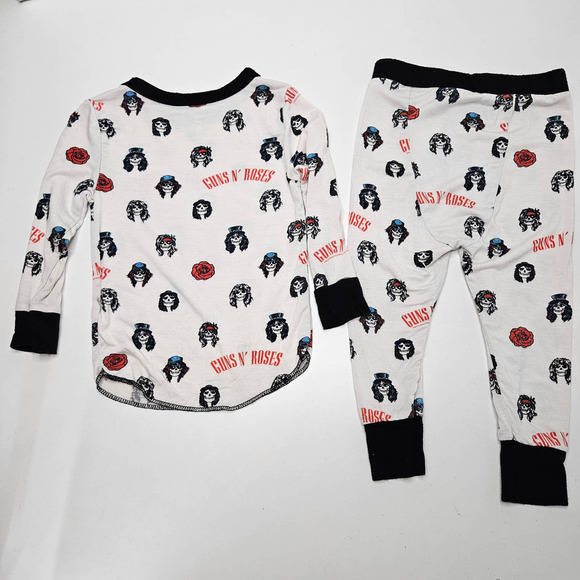 Rowdy Sprout Guns N Roses Long Sleeve Thermal Set 6-12m Months 2pc PJs Band - Picture 6 of 8